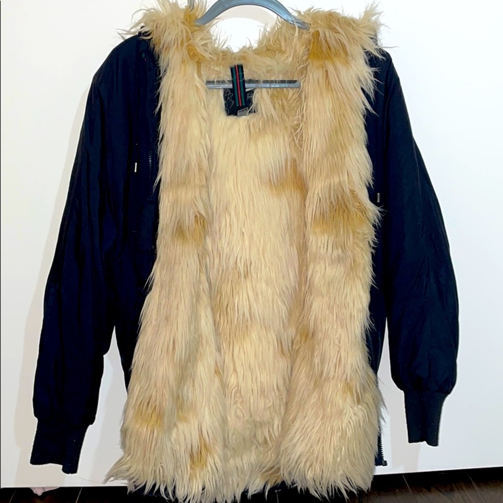 Fur rain jacket